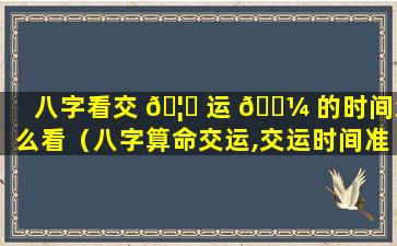 八字看交 🦅 运 🌼 的时间怎么看（八字算命交运,交运时间准确揭晓）